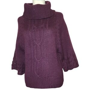 Fenn Wright Manson Burgundy Cable Knit Cowl Neck Sweater Women Size S